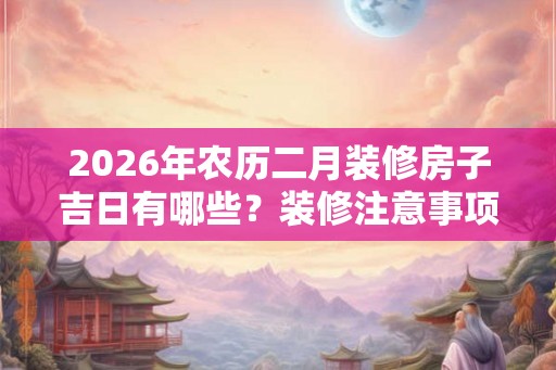 2026年农历二月装修房子吉日有哪些？装修注意事项介绍