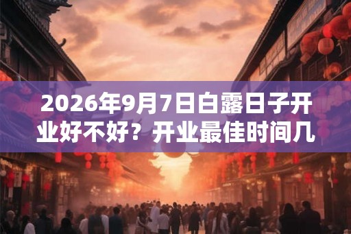 2026年9月7日白露日子开业好不好？开业最佳时间几点？