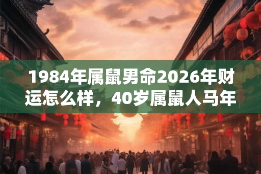 1984年属鼠男命2026年财运怎么样，40岁属鼠人马年事业运