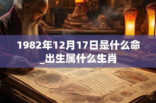 1982年12月17日是什么命_出生属什么生肖