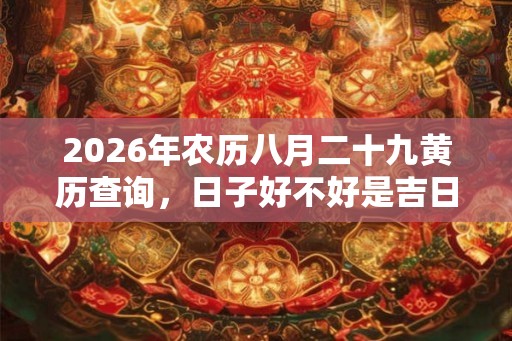 2026年农历八月二十九黄历查询，日子好不好是吉日吗？