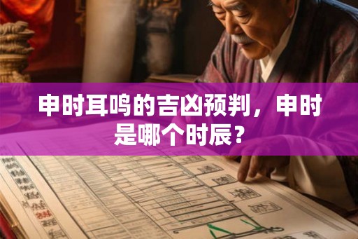 申时耳鸣的吉凶预判，申时是哪个时辰？