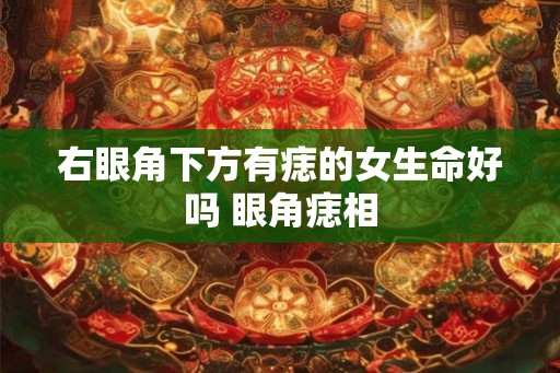 右眼角下方有痣的女生命好吗 眼角痣相