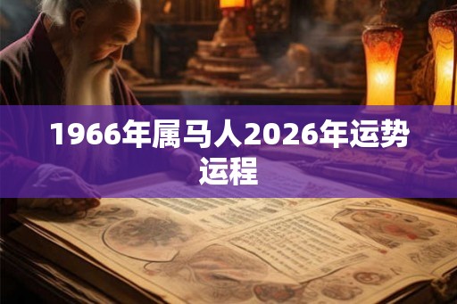 1966年属马人2026年运势运程