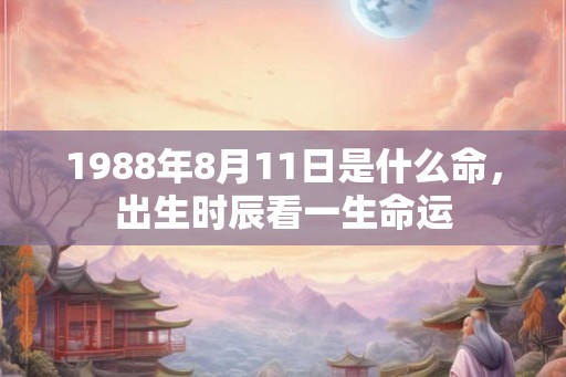 1988年8月11日是什么命，出生时辰看一生命运
