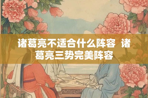诸葛亮不适合什么阵容  诸葛亮三势完美阵容