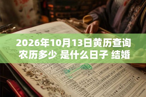 2026年10月13日黄历查询 农历多少 是什么日子 结婚吉时