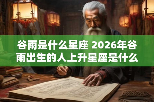 谷雨是什么星座 2026年谷雨出生的人上升星座是什么 谷雨是什么星座 2026年谷雨出生的人上升星座是什么