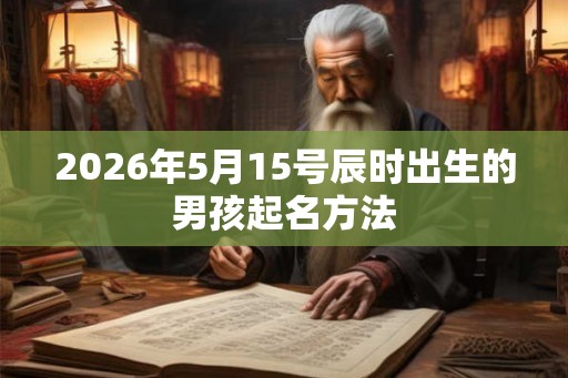 2026年5月15号辰时出生的男孩起名方法