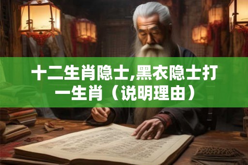 十二生肖隐士,黑衣隐士打一生肖（说明理由）
