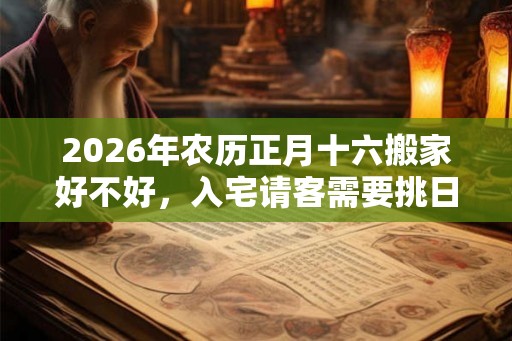 2026年农历正月十六搬家好不好，入宅请客需要挑日子吗？