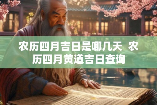 农历四月吉日是哪几天  农历四月黄道吉日查询
