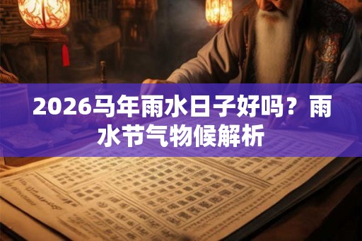 2026马年雨水日子好吗？雨水节气物候解析