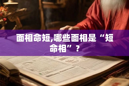 面相命短,哪些面相是“短命相”？