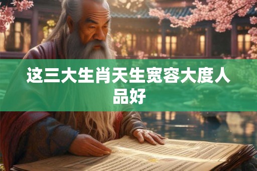 这三大生肖天生宽容大度人品好