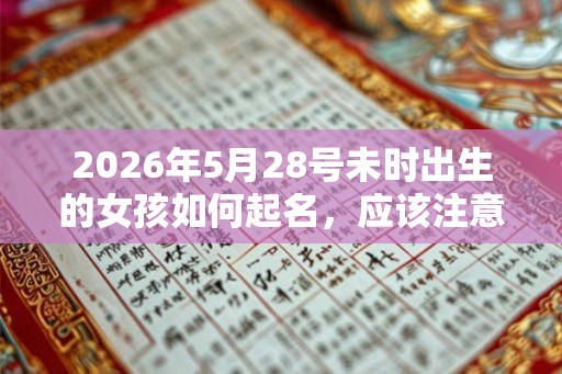 2026年5月28号未时出生的女孩如何起名，应该注意什么