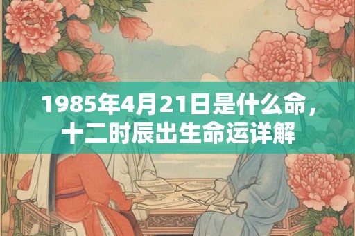 1985年4月21日是什么命，十二时辰出生命运详解
