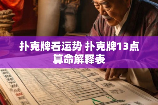 扑克牌看运势 扑克牌13点算命解释表
