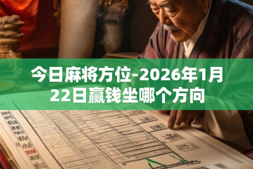 今日麻将方位-2026年1月22日赢钱坐哪个方向