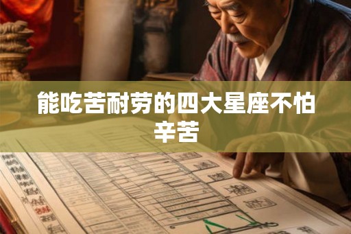 能吃苦耐劳的四大星座不怕辛苦