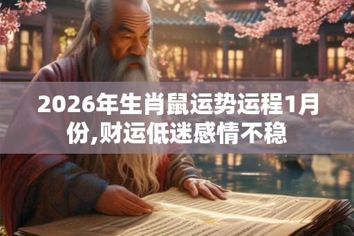 2026年生肖鼠运势运程1月份,财运低迷感情不稳