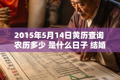 2015年5月14日黄历查询 农历多少 是什么日子 结婚吉时 2015年5月14日黄历查询 农历多少 是什么日子 结婚吉时