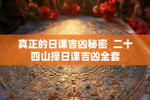 真正的日课吉凶秘密  二十四山择日课吉凶全套
