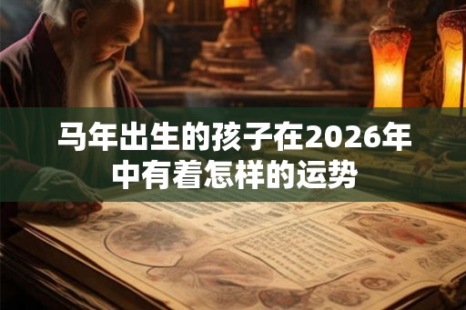 马年出生的孩子在2026年中有着怎样的运势
