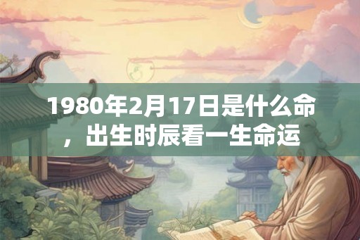 1980年2月17日是什么命，出生时辰看一生命运