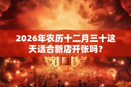 2026年农历十二月三十这天适合新店开张吗? 2026年农历十二月三十这天适合新店开张吗?