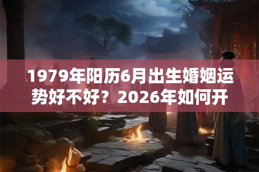 1979年阳历6月出生婚姻运势好不好？2026年如何开运转运？
