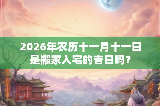 2026年农历十一月十一日是搬家入宅的吉日吗？