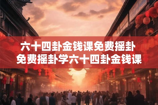 六十四卦金钱课免费摇卦 免费摇卦学六十四卦金钱课