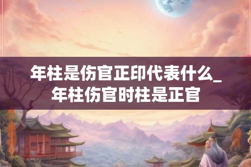年柱是伤官正印代表什么_年柱伤官时柱是正官