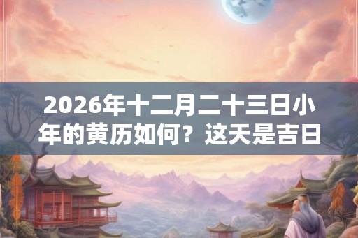 2026年十二月二十三日小年的黄历如何？这天是吉日吗？能出殡吗？