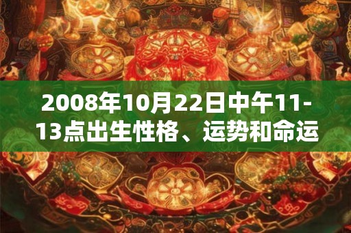 2008年10月22日中午11-13点出生性格、运势和命运 2008年10月22日中午11-13点出生性格、运势和命运