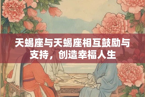 天蝎座与天蝎座相互鼓励与支持，创造幸福人生