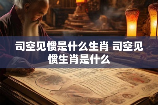 司空见惯是什么生肖 司空见惯生肖是什么