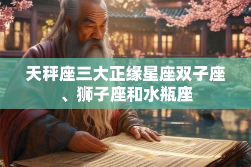 天秤座三大正缘星座双子座、狮子座和水瓶座