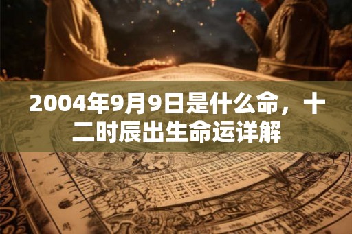 2004年9月9日是什么命，十二时辰出生命运详解