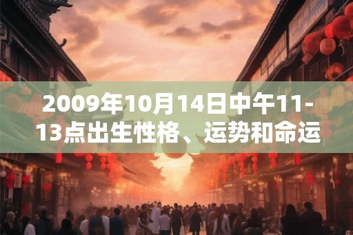 2009年10月14日中午11-13点出生性格、运势和命运