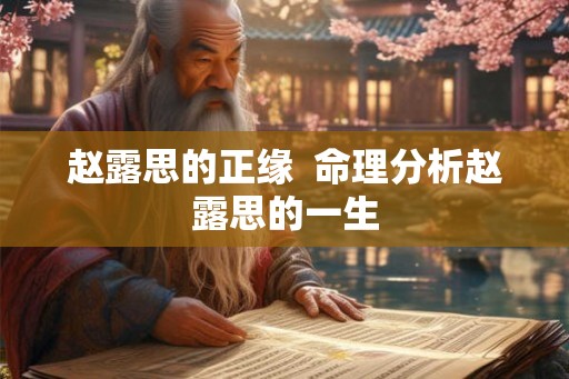 赵露思的正缘  命理分析赵露思的一生