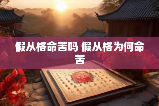 假从格命苦吗 假从格为何命苦 假从格命苦吗 假从格为何命苦
