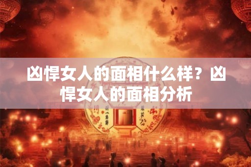 凶悍女人的面相什么样？凶悍女人的面相分析