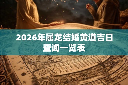 2026年属龙结婚黄道吉日查询一览表