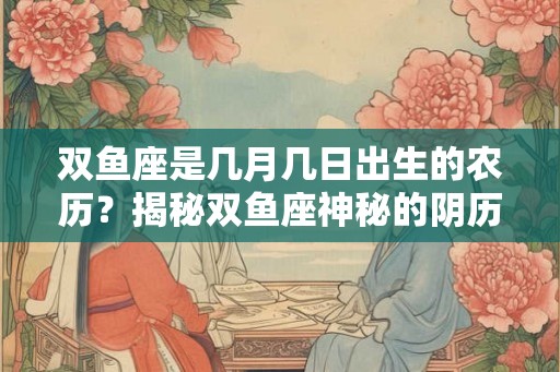 双鱼座是几月几日出生的农历？揭秘双鱼座神秘的阴历日期
