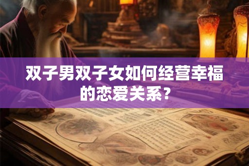 双子男双子女如何经营幸福的恋爱关系？