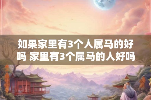 如果家里有3个人属马的好吗 家里有3个属马的人好吗