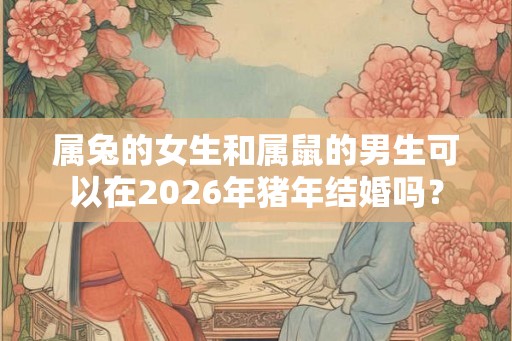 属兔的女生和属鼠的男生可以在2026年猪年结婚吗？