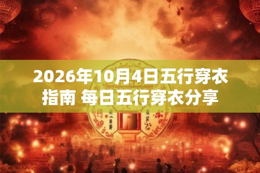 2026年10月4日五行穿衣指南 每日五行穿衣分享